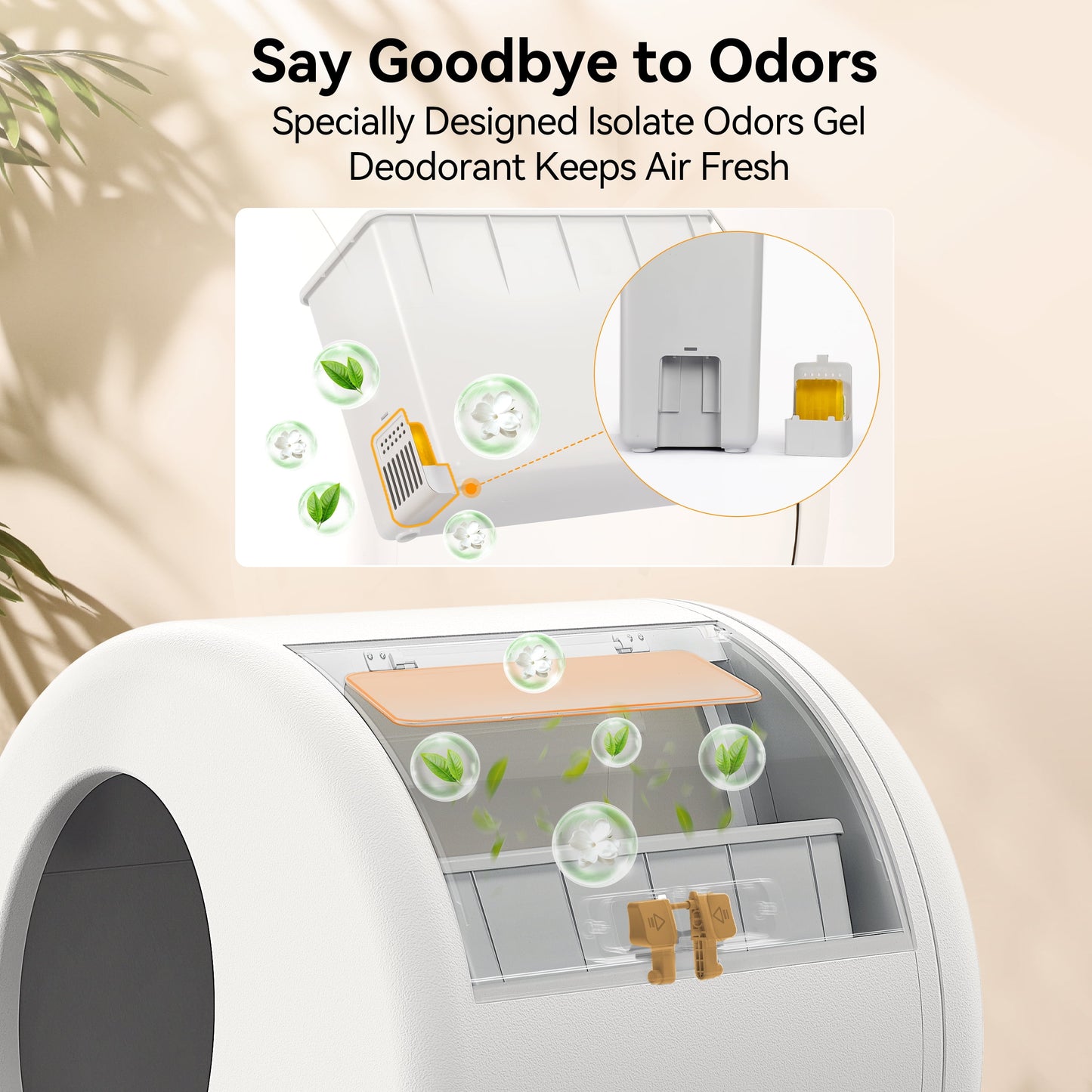 Revolutionary Smart Self-Cleaning Cat Litter Box with APP Control & Safety Features - Sleek White Design
