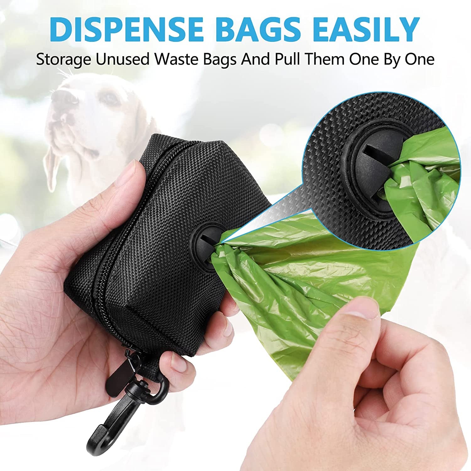2-Pack Dog Poop Bag Holder & Dispenser - Leash Attachment for Hands-Free Waste Management - Black & Purple Metal Carriers