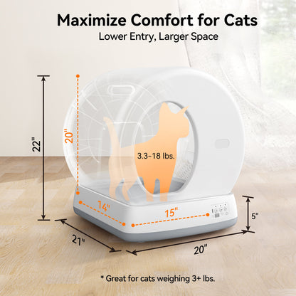 Revolutionary Smart Self-Cleaning Cat Litter Box with APP Control & Safety Features - Sleek White Design